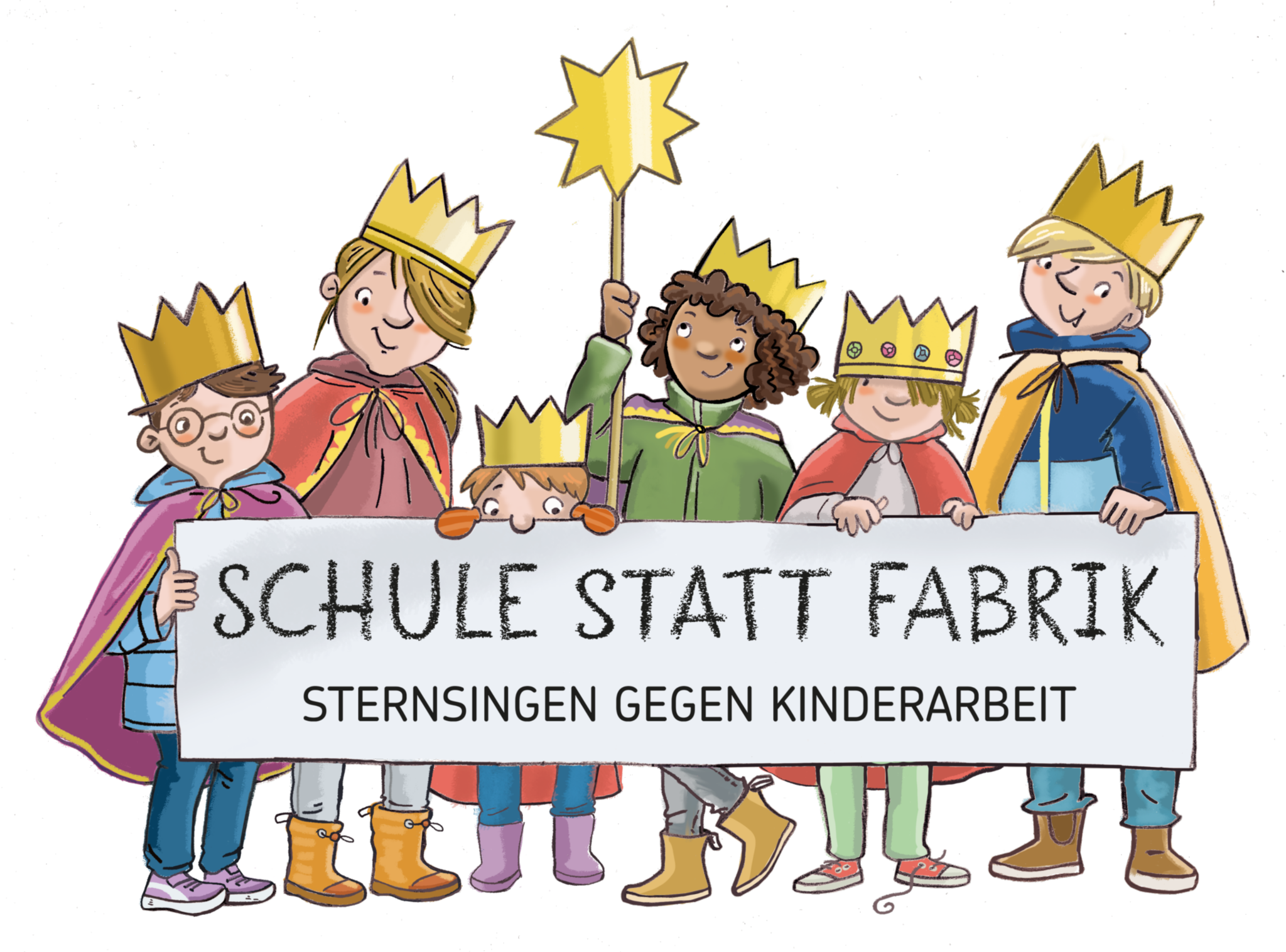 dks_illu_sternsinger_tragen_banner_kinderarbeit