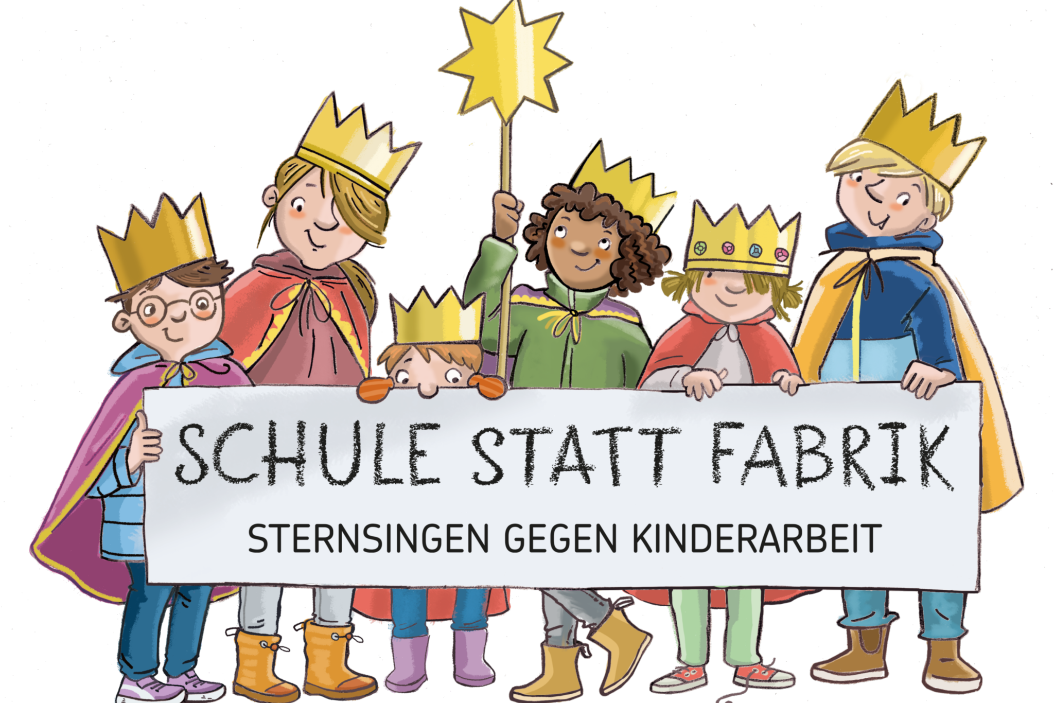 dks_illu_sternsinger_tragen_banner_kinderarbeit