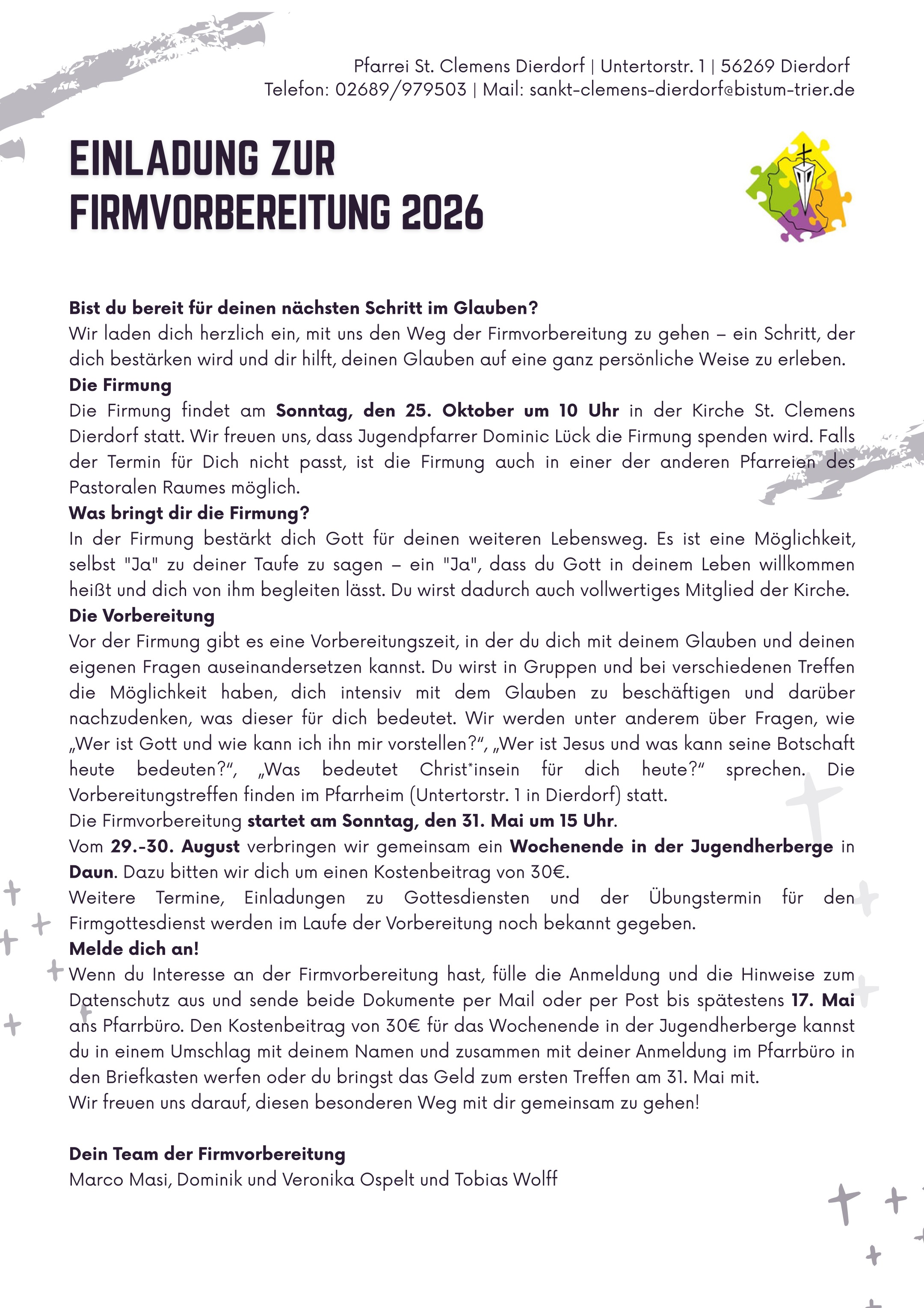Einladung Firmvorbereitung 2026