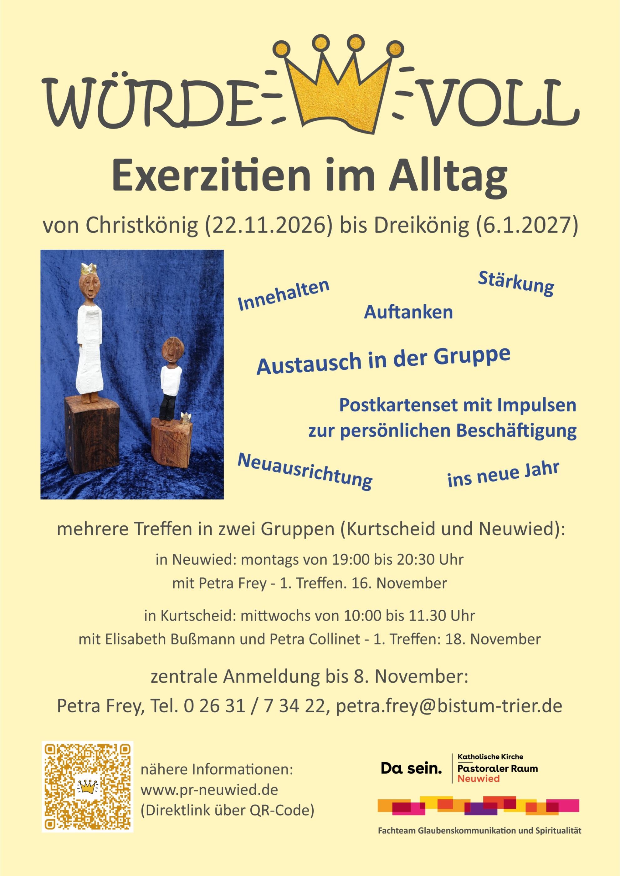 würde-voll - Exerzitien im Alltag 2026/27: Plakat