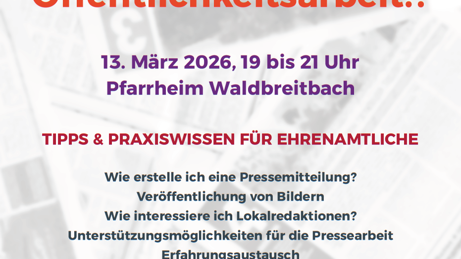Öffentlichkeitsarbeit: 13. März 2026